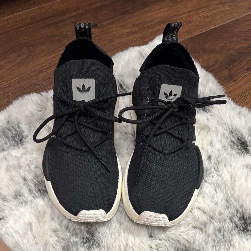 Adidas Black and White Knit Sneakers